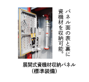 展開式資機材収納パネル（標準装備）